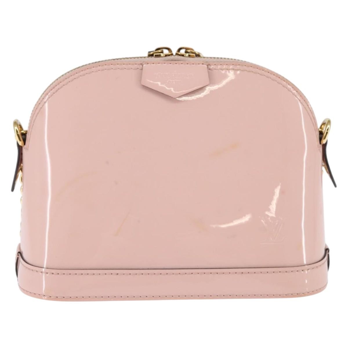 Louis Vuitton Alma Chain Handbag Vernis with Monogram Canvas, PINK, PATENT_LEATHER, Shoulder bag