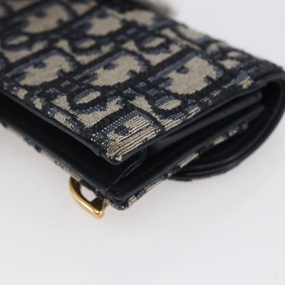 Christian Dior Saddle Card Case Oblique Canvas, NAVY, CANVAS, Card Holders