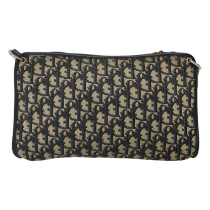 Christian Dior Vintage Trotter Shoulder Bag Canvas, NAVY, CANVAS, Shoulder bag