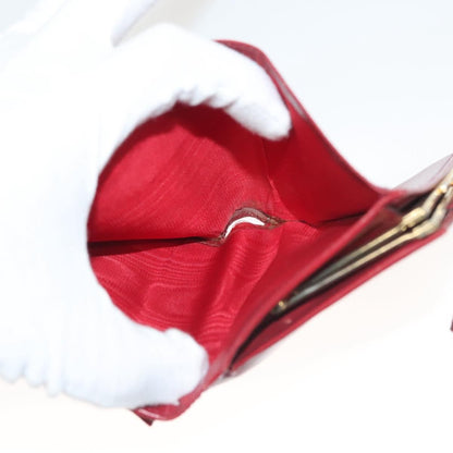 Celine Circle Logo Compact Wallet Leather, RED, LEATHER, Wallets