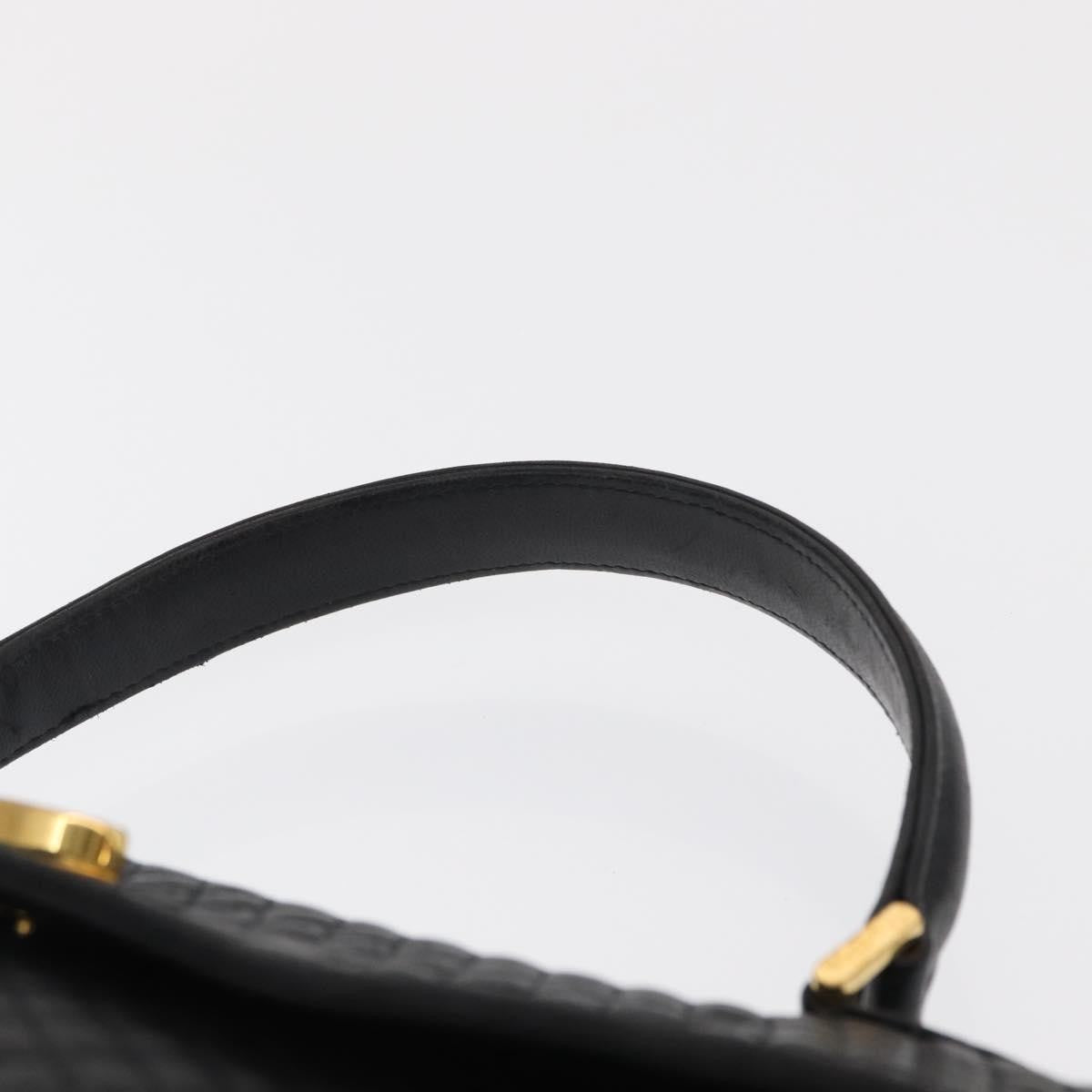 Bally Vintage Handbag Quilted Leather, BLACK, LEATHER, Handbag