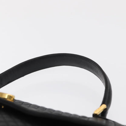 Bally Vintage Handbag Quilted Leather, BLACK, LEATHER, Handbag