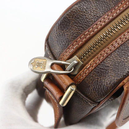 Celine Vintage Macadam Shoulder Bag Canvas and Leather, BROWN, CANVAS, Shoulder bag