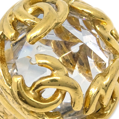 Chanel CC Round Earrings Metal and Crystal, GOLD, GOLD_PLATED, Earrings