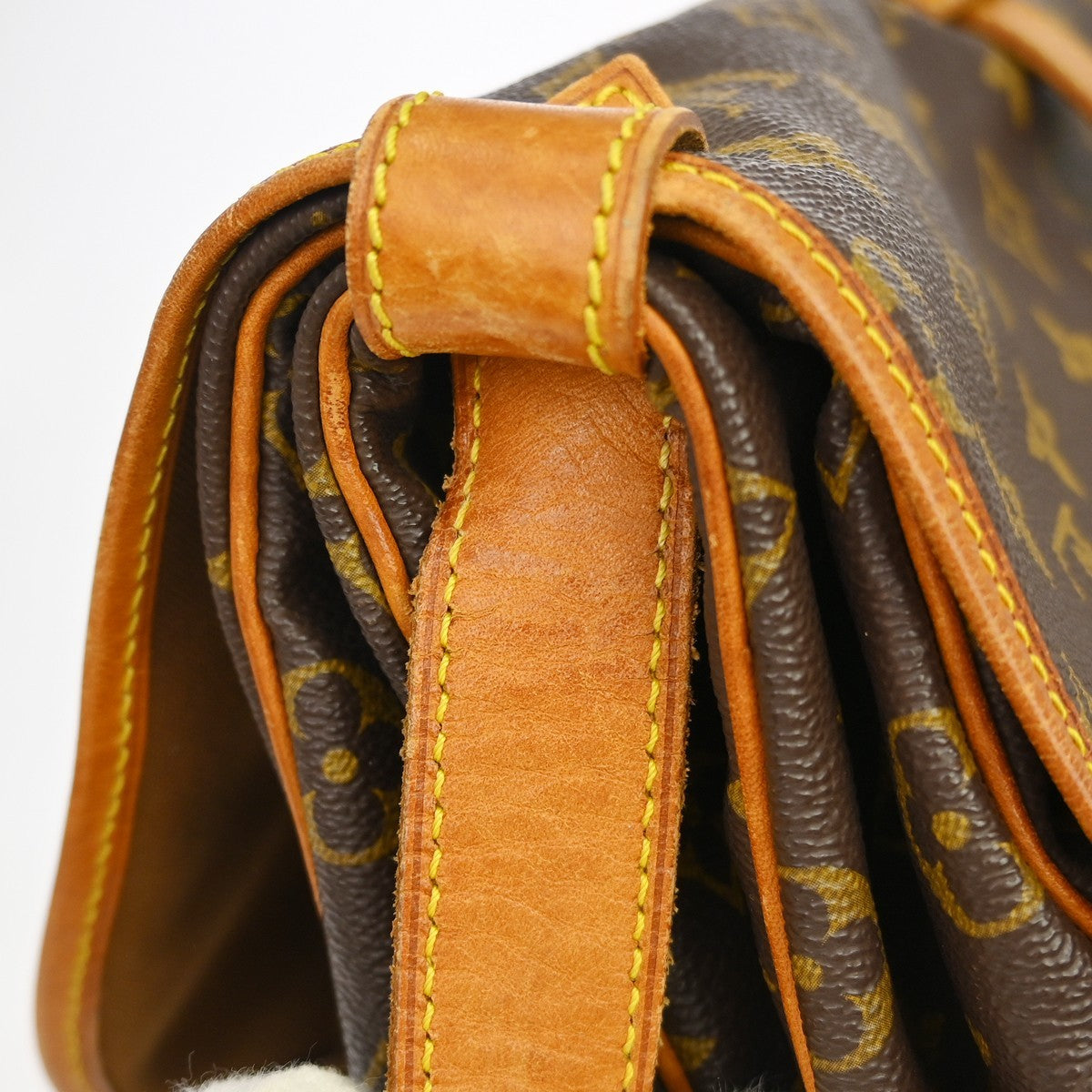 Louis Vuitton Saumur Handbag Monogram Canvas, Brown, Canvas, Shoulder Bag