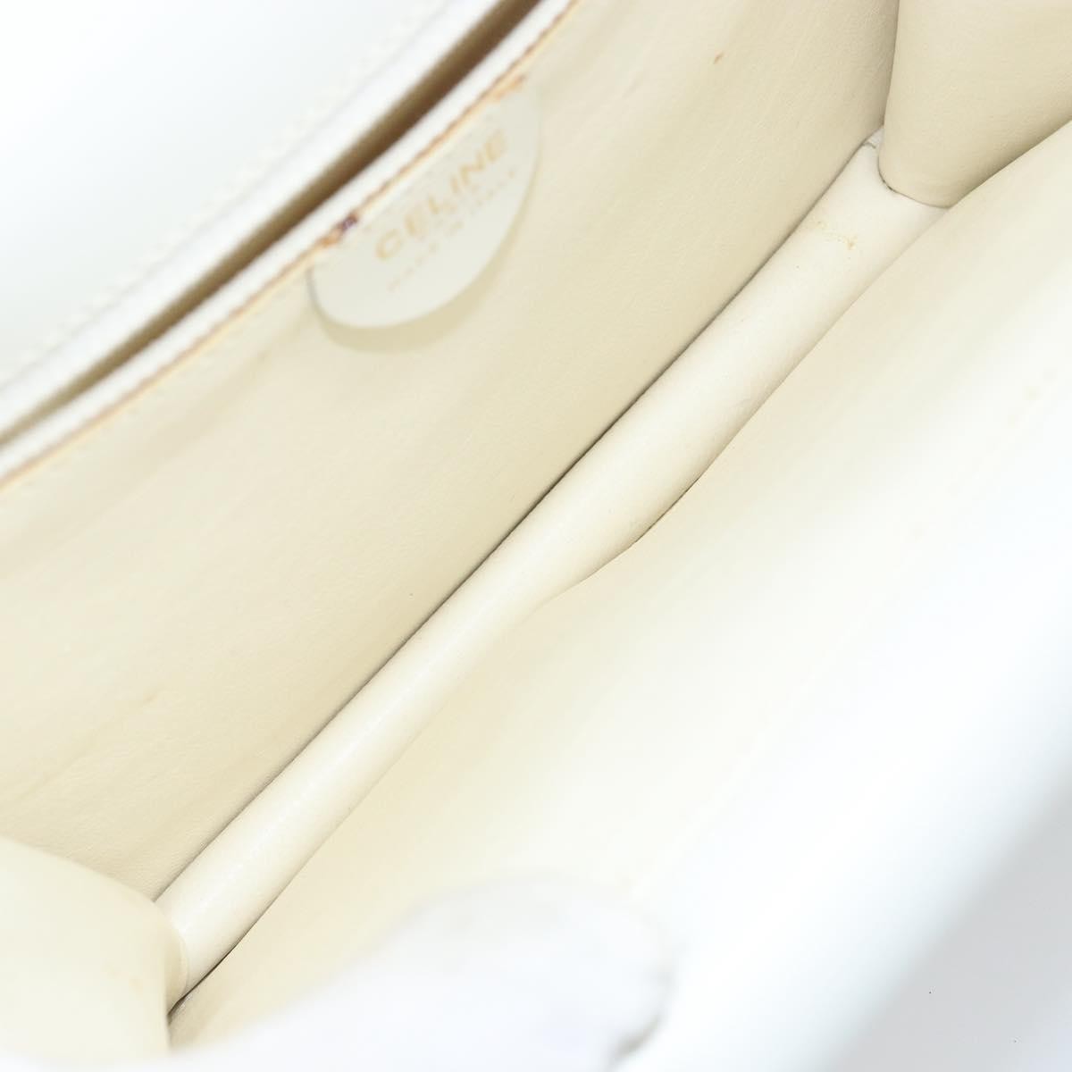 Celine Gancini Handbag Leather, WHITE, LEATHER, Handbag