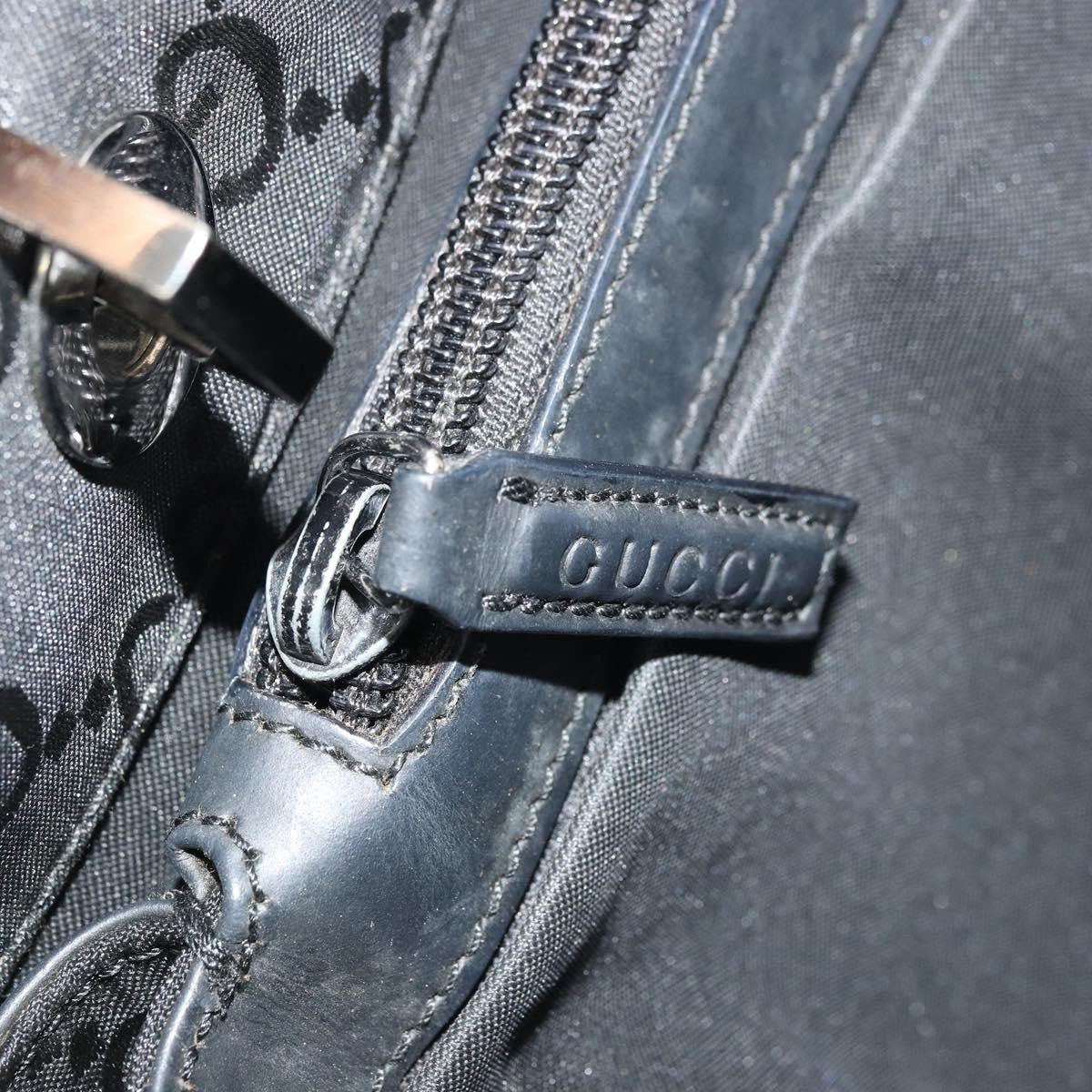 Gucci Vintage Bamboo Handle Tote GG Canvas, Black, Canvas, Tote Bag