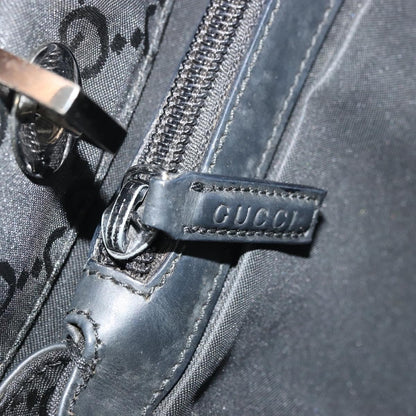 Gucci Vintage Bamboo Handle Tote GG Canvas, Black, Canvas, Tote Bag