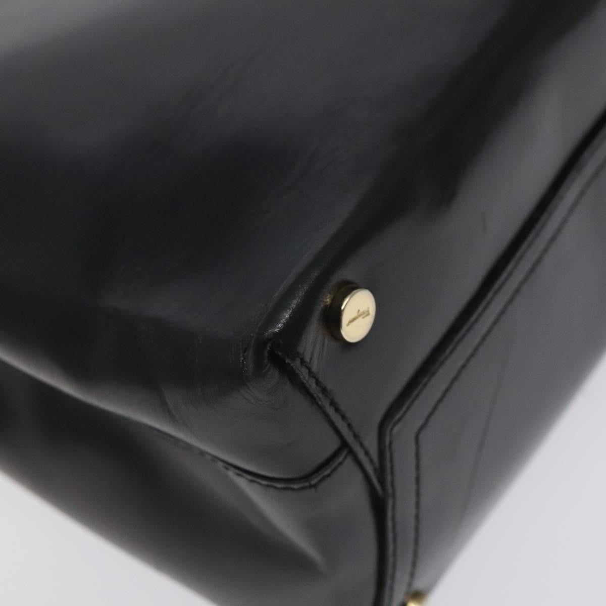 Salvatore Ferragamo Vala Shoulder Bag Leather, BLACK, LEATHER, Shoulder bag