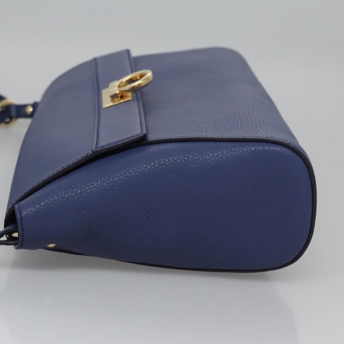 Salvatore Ferragamo Abbey Shoulder Bag Leather, BLUE, LEATHER, Shoulder bag