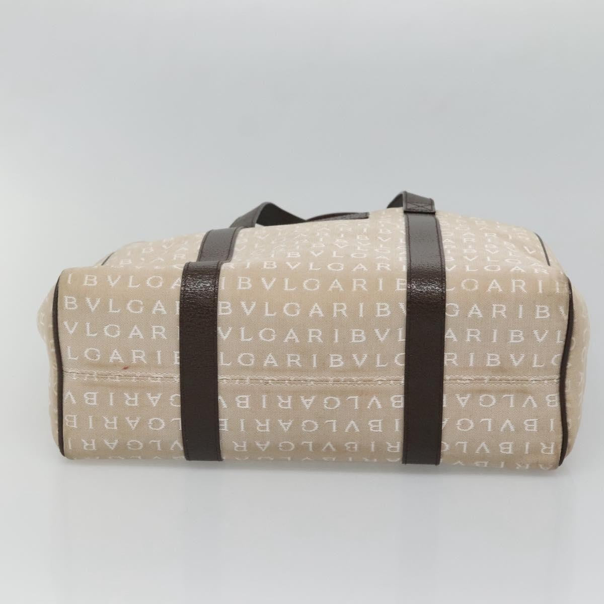Bvlgari B.Zero1 Logomania Bag Canvas with Leather, Beige, Canvas, Tote Bag