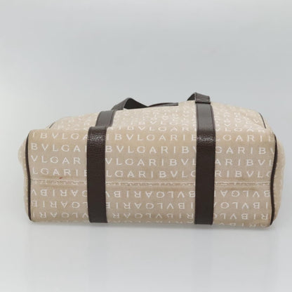 Bvlgari B.Zero1 Logomania Bag Canvas with Leather, Beige, Canvas, Tote Bag