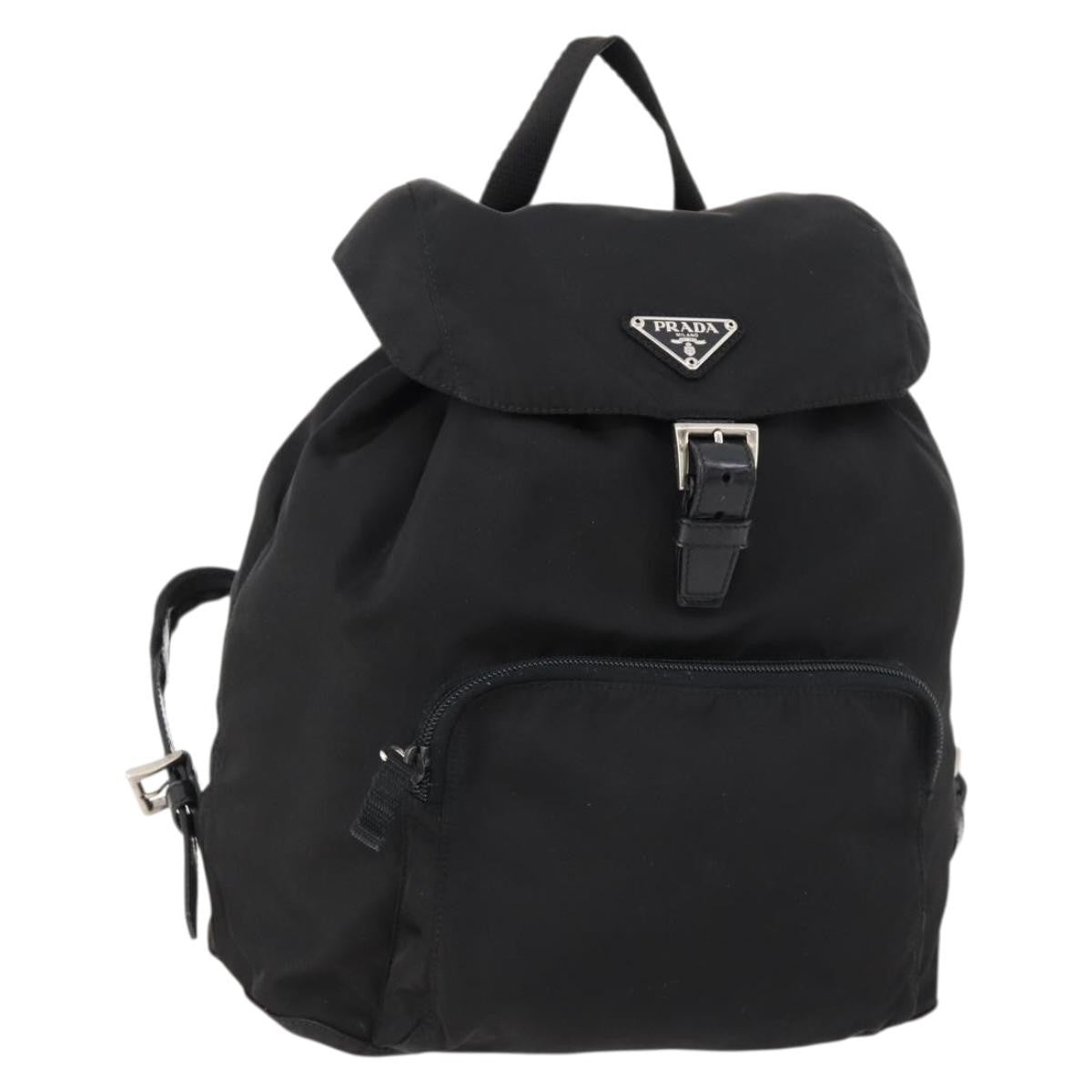 Prada Front Pocket Backpack Tessuto, BLACK, NYLON, Backpack