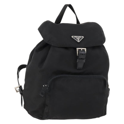 Prada Front Pocket Backpack Tessuto, BLACK, NYLON, Backpack