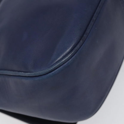 Celine Circle logo Leather, BLUE, LEATHER, Handbag