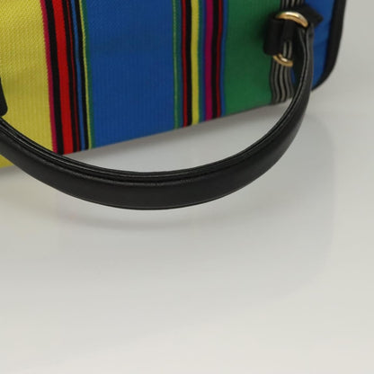 Versace Vanity Hand Bag Canvas and Leather, BLUE, CANVAS, Clutche & pouche