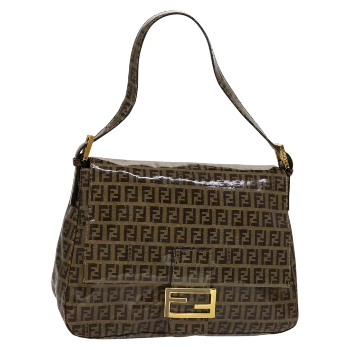 Fendi Mamma Baguette Zucca canvas, BROWN, CANVAS, Handbag