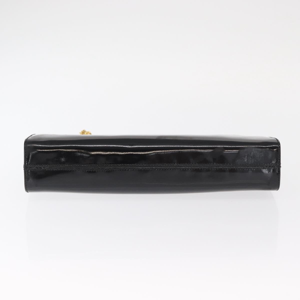 Salvatore Ferragamo Vintage Gancini Chain Shoulder Bag Patent Leather, BLACK, PATENT_LEATHER, Shoulder bag