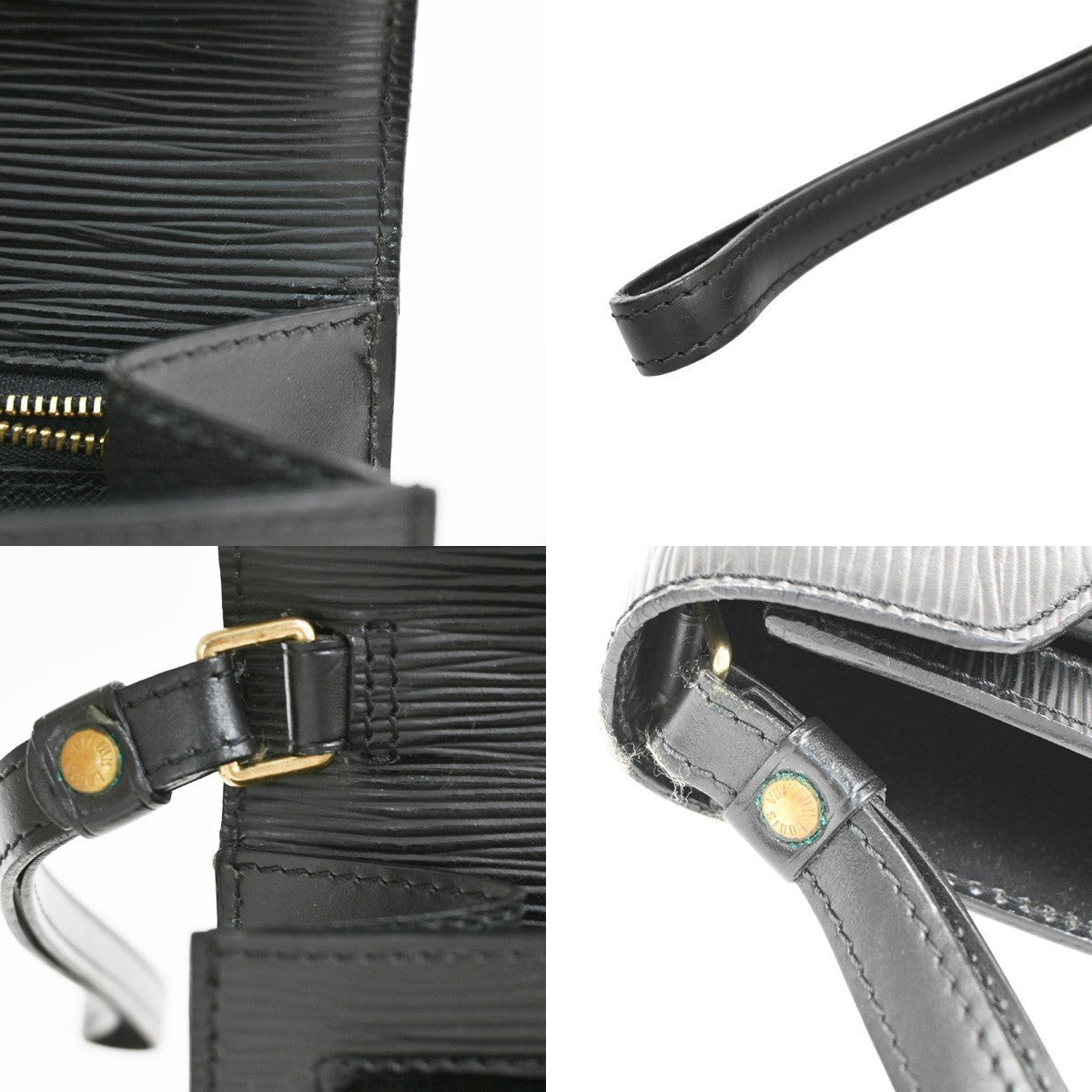Louis Vuitton Dragonne Pochette Epi Leather, Black, Leather, Clutch