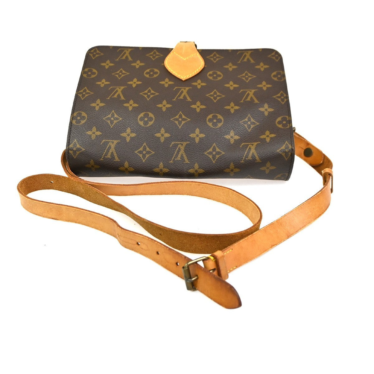 Louis Vuitton Cartouchiere Handbag Monogram Canvas, BROWN, CANVAS, Shoulder bag