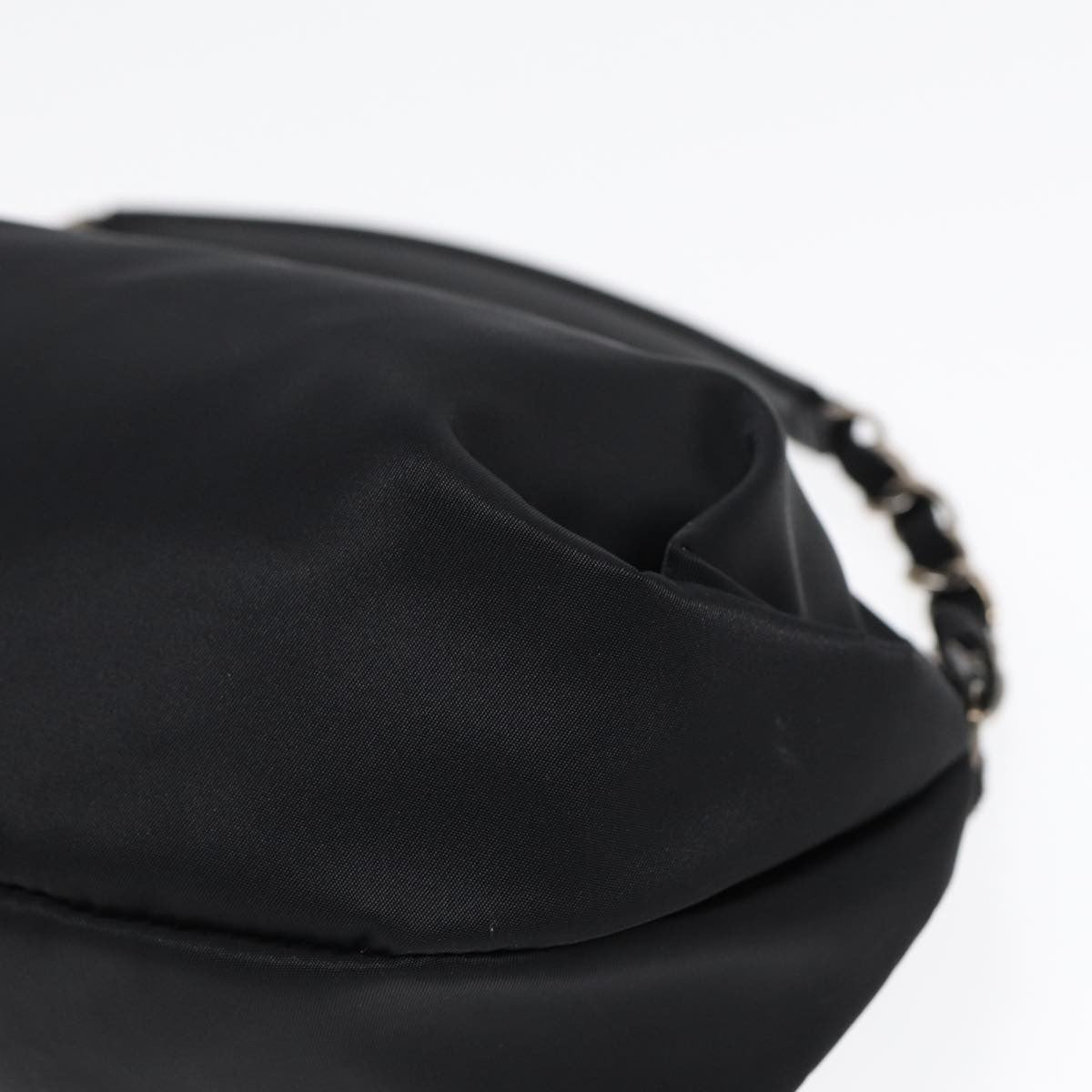 Salvatore Ferragamo Vintage Chain Shoulder Bag Nylon, BLACK, NYLON, Shoulder bag