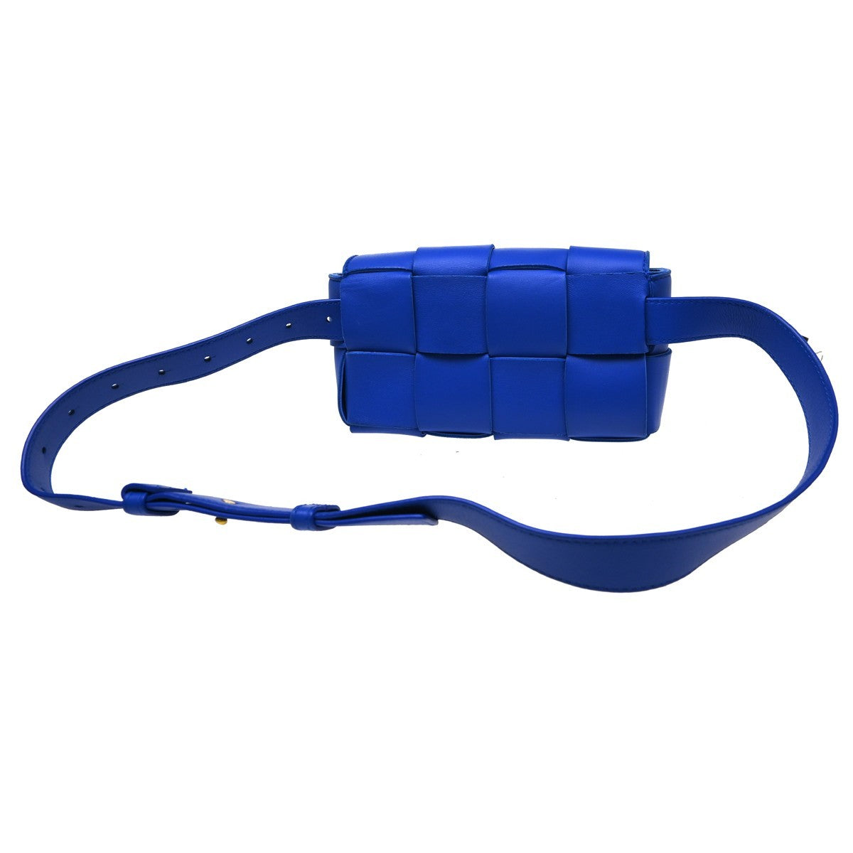 Bottega Veneta Cassette Belt Bag Maxi Intrecciato Leather, Blue, Leather, Clutch