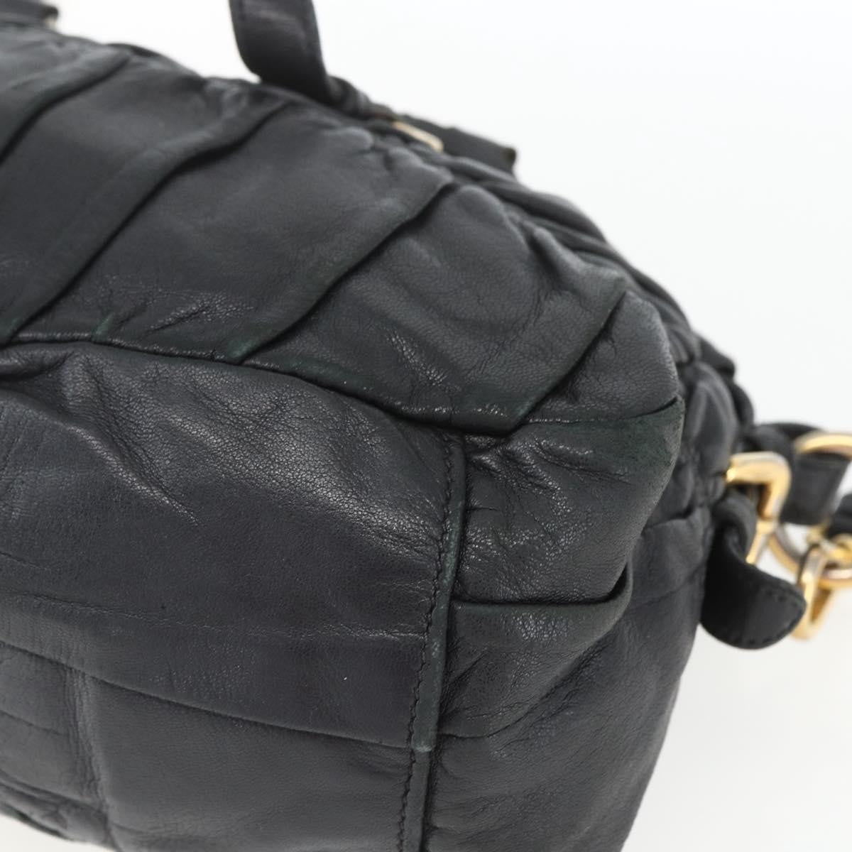 Prada Gaufre Convertible Satchel Nappa Leather, BLACK, LEATHER, Handbag