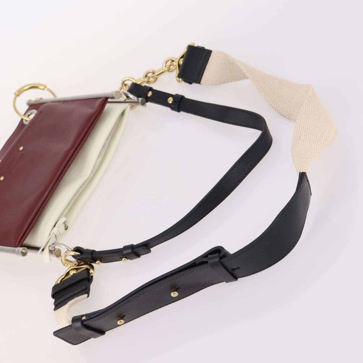 Chloe Roy Shoulder Bag Leather, BURGUNDY, LEATHER, Shoulder bag