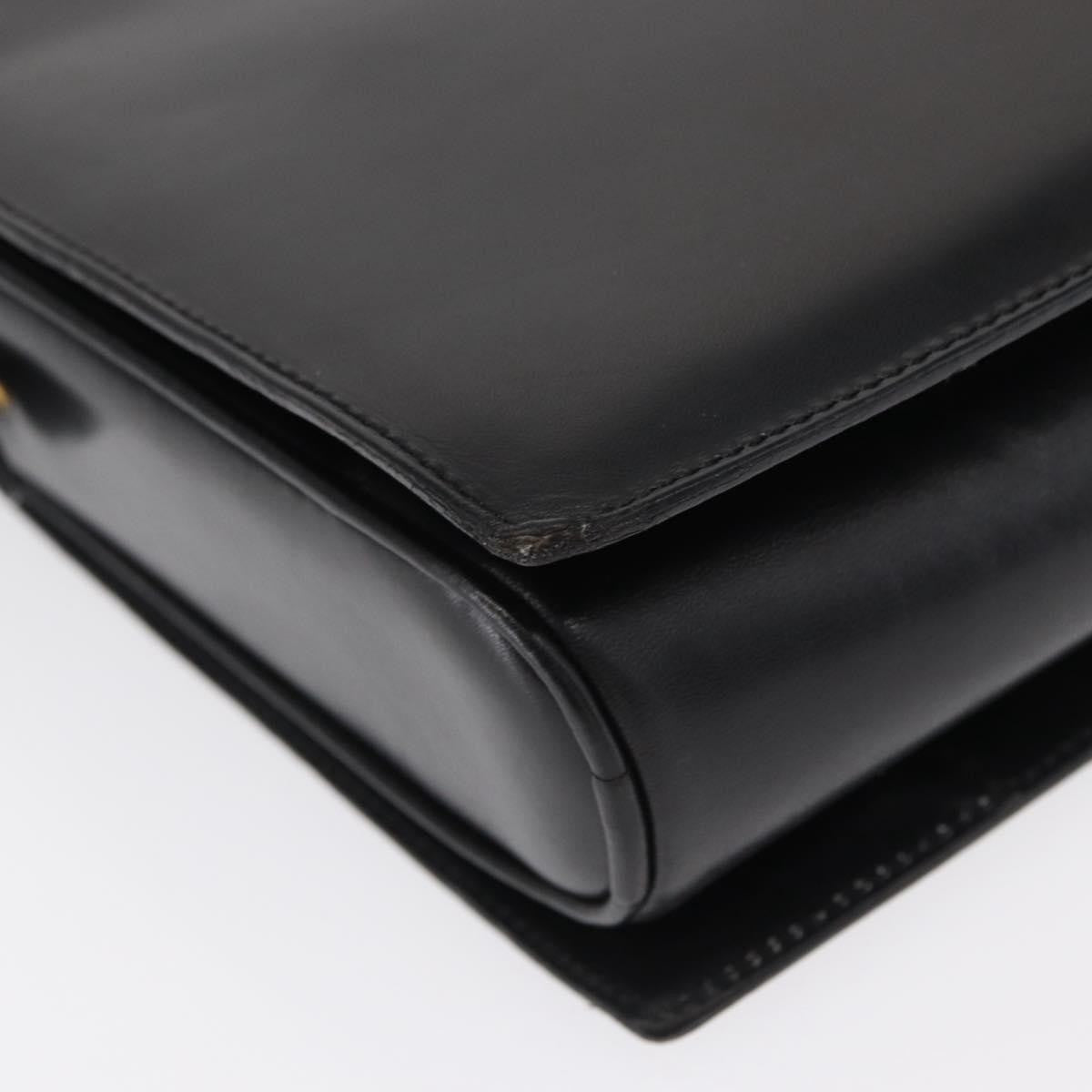 Celine Vintage Shoulder Bag Leather, BLACK, LEATHER, Shoulder bag