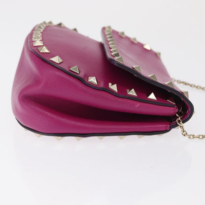 Valentino Garavani Rockstud Saddle Crossbody Bag Leather, PINK, LEATHER, Clutche & pouche