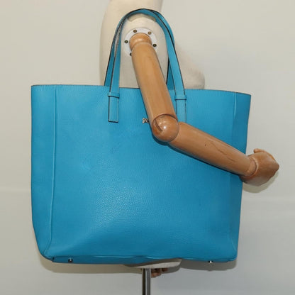 Burberry Tote Leather, BLUE, LEATHER, Tote bag