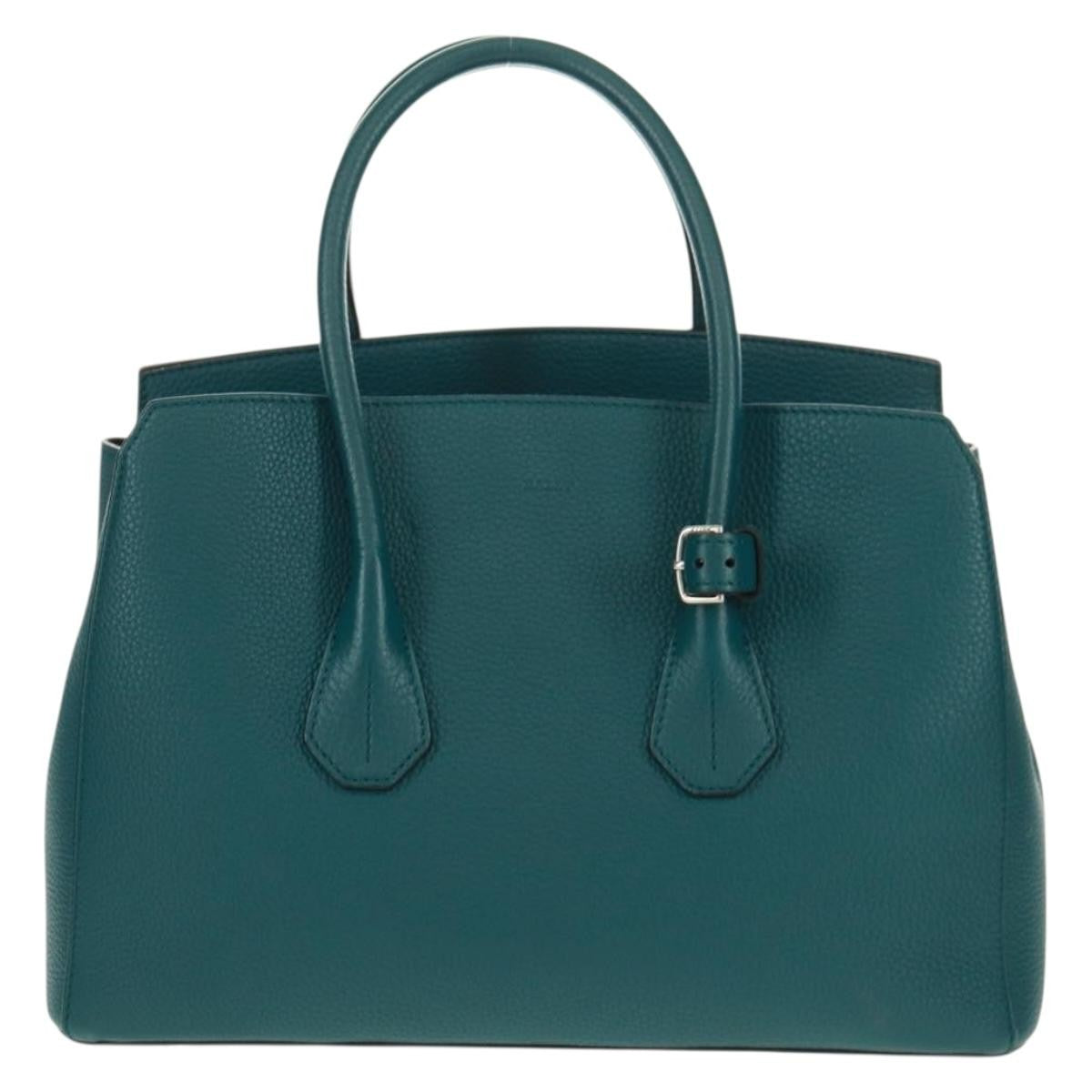 Bally Vintage Handbag Leather, GREEN, LEATHER, Handbag