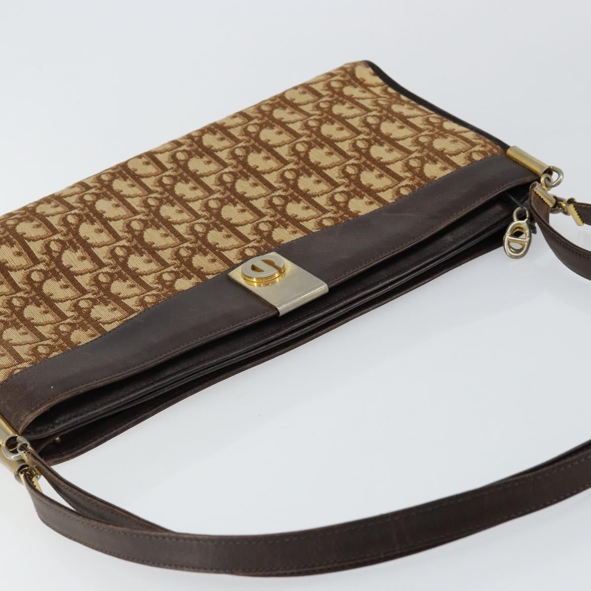 Christian Dior Vintage Trotter Shoulder Bag Canvas, BROWN, CANVAS, Shoulder bag