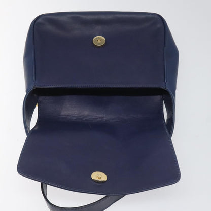 Celine Vintage Circle Logo Crossbody Bag Leather, BLUE, LEATHER, Crossbody bag