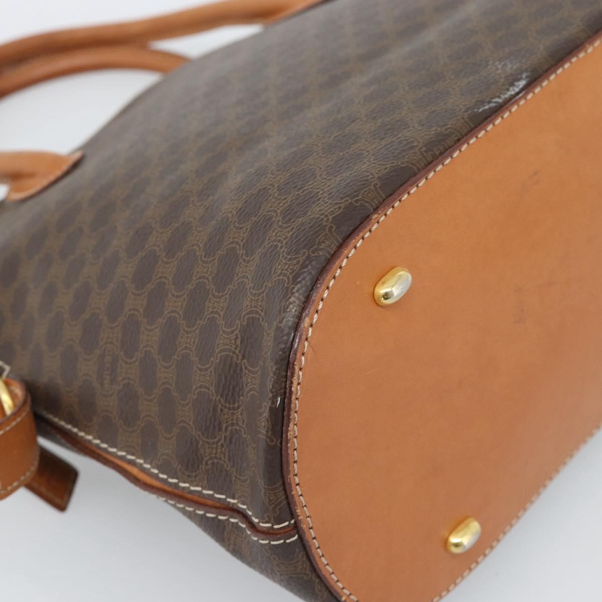 Celine Vintage Macadam Handbag Canvas, Brown, Canvas, Handbag