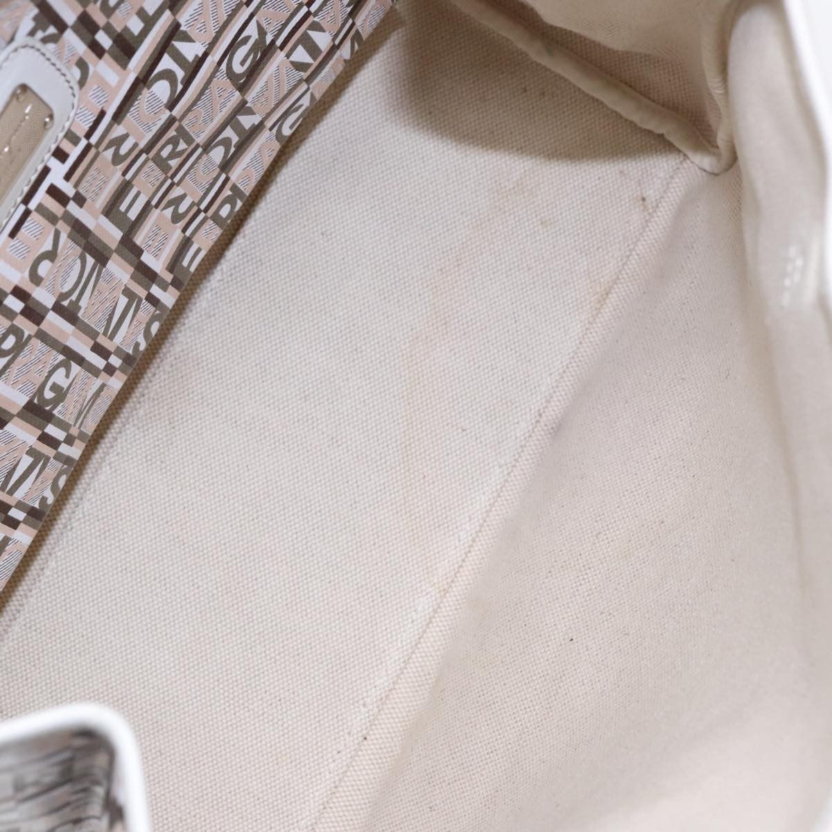 Salvatore Ferragamo Gancini Tote Leather, WHITE, LEATHER, Tote bag