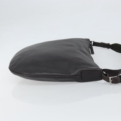 Gucci Vintage Shoulder Bag Leather, BLACK, CANVAS, Shoulder bag