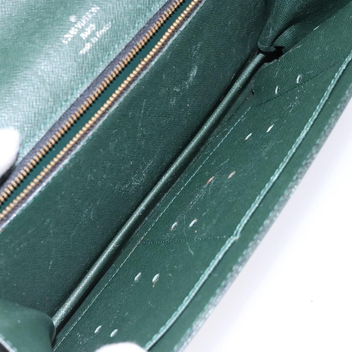 Louis Vuitton Kourad Pouch Taiga, GREEN, LEATHER, Clutche & pouche