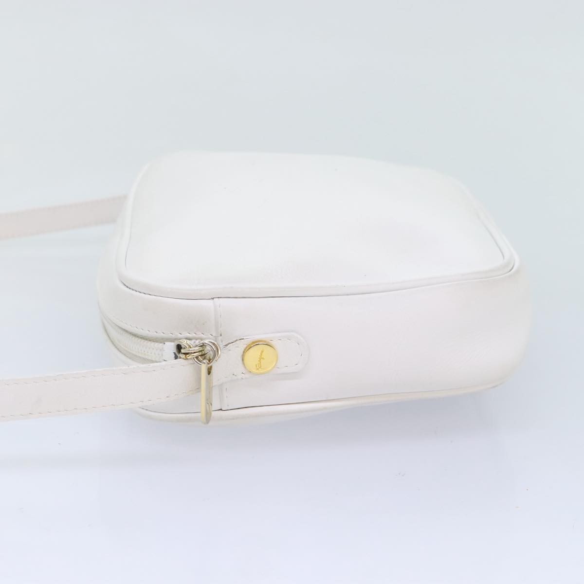 Salvatore Ferragamo Gancini Crossbody Bag Leather, GOLD, LEATHER, Shoulder bag