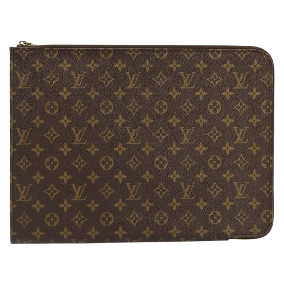 Louis Vuitton Poche Documents Monogram Canvas, BROWN, CANVAS, Briefcase