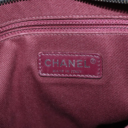 Chanel CC Charm Zip Tote Quilted Coated Canvas, BLACK, CANVAS, Tote bag