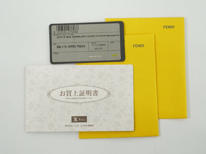 Fendi Chameleon Satchel Leather, BEIGE, LEATHER, Handbag