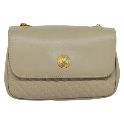 Celine Shoulder Bag Leather, BEIGE, LEATHER, Shoulder bag