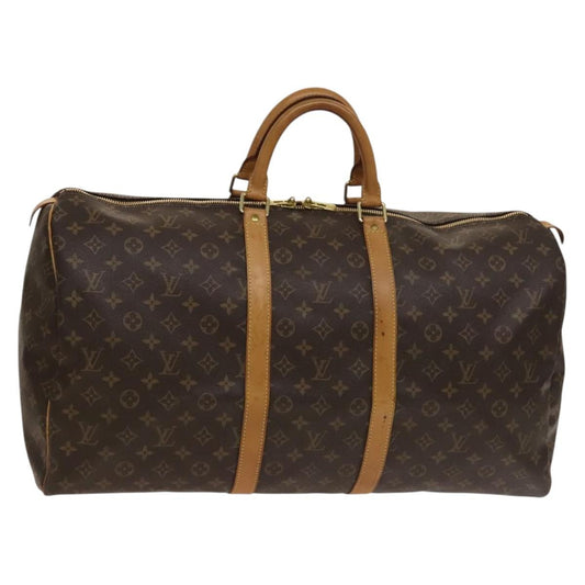 Louis Vuitton Keepall Bag Monogram Canvas, BROWN, CANVAS, Travel bag