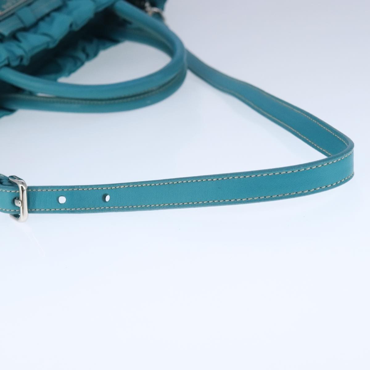 Prada Bow Convertible Tote Tessuto, BLUE, NYLON, Handbag