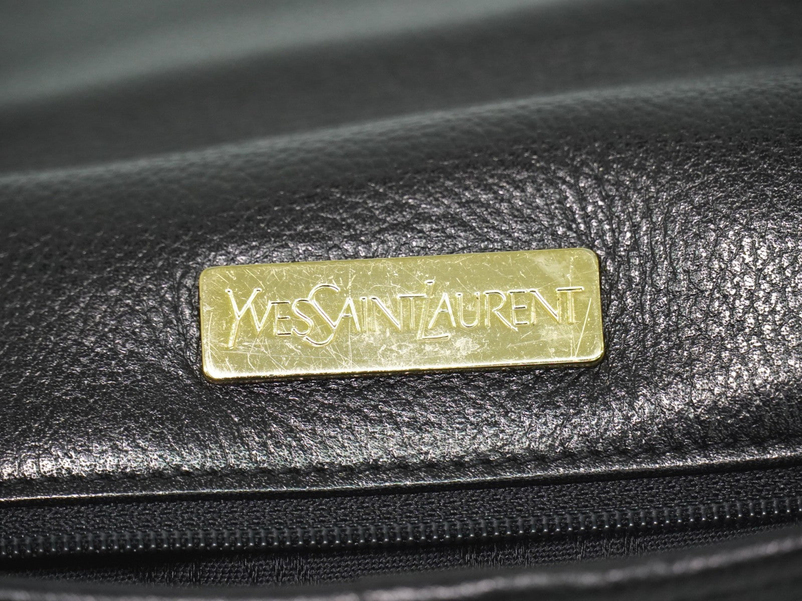 Saint Laurent Vintage Shoulder Bag Leather, BLACK, LEATHER, Shoulder bag