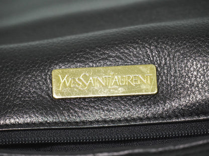 Saint Laurent Vintage Shoulder Bag Leather, BLACK, LEATHER, Shoulder bag