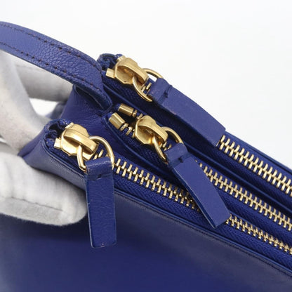 Celine Trio Crossbody Bag Leather, BLUE, LEATHER, Shoulder bag