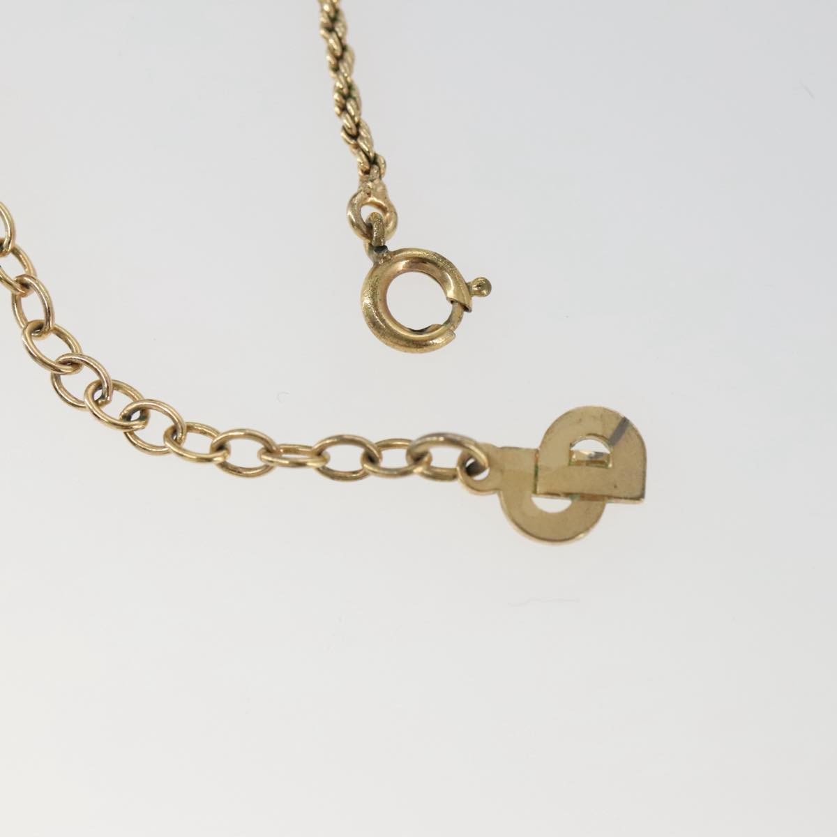 Christian Dior Vintage Logo Round Pendant Necklace Metal, GOLD, METAL, Necklace