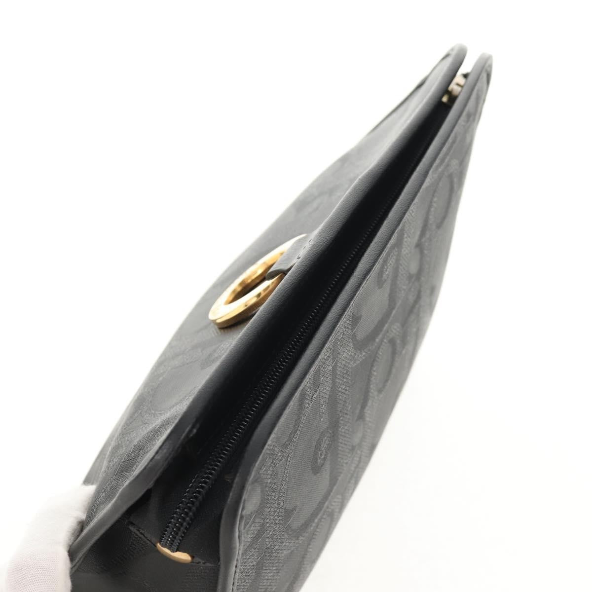 Christian Dior Vintage Trotter Pouch Diorissimo Canvas, BLACK, PVC, Clutche & pouche